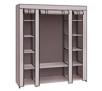 SONGMICS Armoire de Rangement en Tissu, Cadre en Métal, 150 x 45 x 175 cm | Penderie avec Housse, Placard, Garde-robe, 12 Compartiments, pour Chambre, Vestiaire, Violet, Collection RYLAN LSF003P02