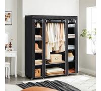 SONGMICS Armoire de Rangement en Tissu, Penderie avec Housse, Placard, Garde-robe, 45 x 150 x 175 cm, 12 Compartiments, Cadre en Métal, pour Chambre, Vestiaire, Noir noir
