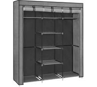 SONGMICS Armoire en Tissu, Penderie, avec 2 tringles à vêtements, avec Housse en Tissu, Tissu Non-tissé, avec étagères, 150 x 45,185
