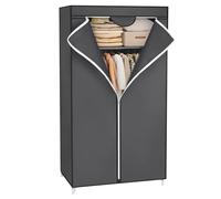 SONGMICS Armoire en Tissu, Penderie Pliante avec Tringle de Suspension, Dressing Simple, Organiseur pour Jouets, Chaussures, Sacs, Salon, Chambre, Vestiaire, 75 x 45 x 160 cm, Gris RYG83GY