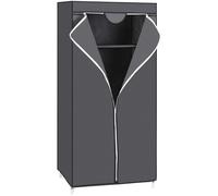 SONGMICS Armoire en Tissu, Penderie Pliante avec Tringle de Suspension, Dressing Simple, Organiseur pour Jouets, Chaussures, Sacs, Salon, Chambre, Vestiaire, 75 x 45 x 160 cm, Gris RYG83GY