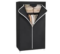 SONGMICS Armoire en Tissu, Penderie Pliante avec Tringle de Suspension, Dressing Simple, Organiseur pour Jouets, Chaussures, Sacs, Salon, Chambre, Vestiaire, 75 x 45 x 160 cm, Noir RYG83H