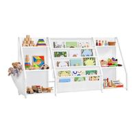 SONGMICS Bibliotheque Enfant de Rangement 148 x 30 x 75cm, GKR025WZ01 | Étagère à Livres Multifonctionnelle, 148 x 30 x 75 cm, pour Salle de Jeu, Blanc, Collection TEZA GKR025WZ01