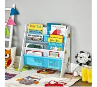 SONGMICS Bibliothèque Enfant, Étagère de Rangement pour Livres, avec Kit Anti-basculement, 62,5 x 28 x 60 cm, Motif Espace, Blanc