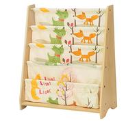 SONGMICS Bibliothèque pour Enfants, Étagère à 4 Niveaux pour Livres, Fournitures Scolaires pour Chambre d’Enfant, Garderie, École Maternelle, Multi-Couleurs, Couleur Bois Naturel d’érable GKR71YL