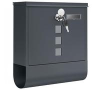 SONGMICS Boîte aux Lettres Murale, avec Serrure avec Couvercle Rotatif, Fenêtre de Visualisation, Porte-nom, Compartiment à Journaux, Montage Facile, 10 x 30,8 x 33,8 cm, Gris Anthracite GMB20AG