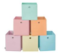 SONGMICS Boîte de Rangement, Lot de 6, Inodore, Panier, Coffre Pliable, Bac, 30 x 30 x 30 cm, en Tissu, pour Étagère Cubique, Organisateur Coloré, pour Chambre, Salon RFB230X01