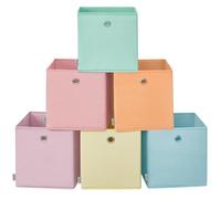 SONGMICS Boîte de Rangement, Lot de 6, Inodore, Panier, Coffre Pliable, Bac, 33 x 33 x 33 cm, en Tissu, pour Étagère Cubique, Organisateur Coloré, pour Chambre, Salon RFB233X01