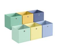 SONGMICS Boîte de Rangement Lot de 6 Inodore Panier Coffre Pliable | Bac en Tissu pour Étagère Cubique, Organisateur Coloré, 30 x 30 x 30 cm, pour Chambre, Salon RFB230XA08