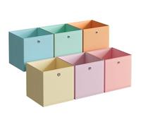 SONGMICS Boîte de Rangement Lot de 6 Inodore Panier Coffre Pliable | Bac en Tissu pour Étagère Cubique, Organisateur Coloré, 33 x 33 x 33 cm, pour Chambre, Salon RFB233X01