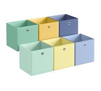 SONGMICS Boîte de Rangement Lot de 6 Inodore Panier Coffre Pliable | Bac en Tissu pour Étagère Cubique, Organisateur Coloré, 33 x 33 x 33 cm, pour Chambre, Salon RFB233XA08