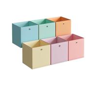 SONGMICS Boîte de Rangement Lot de 6 Inodore Panier Coffre Pliable | Bac en Tissu pour Étagère Cubique, Organisateur Coloré, 26 x 26 x 28 cm, pour Chambre, Salon RFB226X01