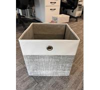 SONGMICS Boîtes de rangement, Lot de 6 cubes de rangement, paniers organisateurs en tissu avec panneaux PP, inodores, pliables pour étagères en cubes, 33 x 33 x 33 cm, Blanc nuage et Gris phragmite