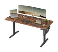 SONGMICS Bureau électrique réglable en hauteur, 160 x 70 cm, réglage en continu, fonction mémoire avec 4 hauteurs, marron vintage LSD136K01