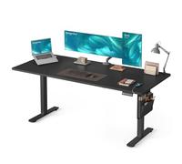 SONGMICS Bureau Électrique Réglable en Hauteur, 180 x 80 cm, Table Assis-Debout, Fonction Mémoire 4 Hauteurs, pour Bureau, Télétravail, Noir d'encre LSD138BZ01