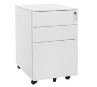 SONGMICS Caisson de Bureau à Roulettes Avec 3 Tiroirs et Classeur Suspendu 52 x 39 x 60 cm (L x l x h) Verrouillable OFC60WT