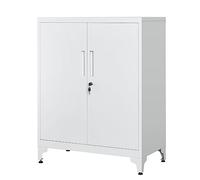 SONGMICS Caisson de Bureau, Placard Polyvalent, Armoire de Bureau à 2 Portes, Verrouillable, en Acier, pour Salon, Gris Mat OMC013G01