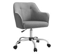 SONGMICS Chaise de Bureau, Fauteuil Ergonomique, Réglable en Hauteur | Siège Pivotant, Capacité 110 kg, Cadre en Acier, Tissu aspect lin, Gris Tourterelle, Collection TYRA OBG019G01