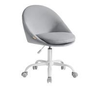SONGMICS Chaise de Bureau, Fauteuil Pivotant en Tissu Coton-Lin, Siège Confort, Rembourrage en Mousse, Réglable en Hauteur, pour Bureau, Chambre, Gris Tourterelle OBG020G01