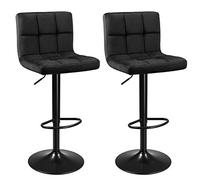 SONGMICS Chaises de Bar, Lot de 2, Tabourets Hauts, Hauteur Réglable