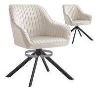 SONGMICS Chaises Salle à Manger Rembourrées, Lot de 2, Velours, Pivotantes