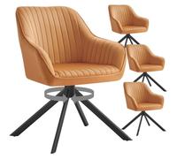 SONGMICS Chaises Salle à Manger Rembourrées, Lot de 4, Velours, Pivotantes