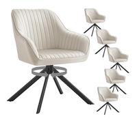 SONGMICS Chaises Salle à Manger Rembourrées, Lot de 6, Velours, Pivotantes
