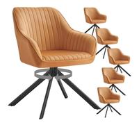 SONGMICS Chaises Salle à Manger Rembourrées, Lot de 6, Velours, Pivotantes