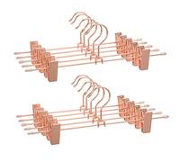 SONGMICS Cintre en métal, lot de 10, Porte-pantalons, longueur 31 cm, 2 pinces antiglisses, pour jupes, sous-vêtements, peu encombrant, antirouille, crochet pivotant à 360°, Rose Gold CRI46R-10