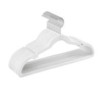 SONGMICS Cintres en Velours, Lot de 20, Antiglisse, avec Encoches, Barre pour Pantalons, Crochet Pivotant à 360°, Gain de Place, Épaisseur 0,6 cm, Longueur de 43 cm, Blanc CRF029W02