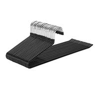 SONGMICS Cintres Pantalons, Lot de 20, Gain de Place, Porte-Pantalon Antiglisse, Extrémité Ouverte, Rangement Armoire, Dressing, Gain de Place, 38 x 0,5 x 13 cm, Noir CRI004-20