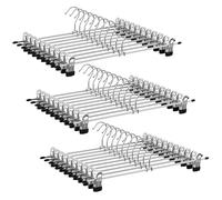 SONGMICS Cintres pour Pantalonen Métal, Lot de 30, avec 2 Pinces Amovibles, Longueur 40 cm, pour Jupe, Grande Capacité de Charge, Finition Chromée, Argent Métallique et Noir d'encre CRI006E30