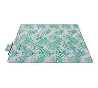 SONGMICS Couverture de Pique-Nique, 300 x 200 cm, Grand Tapis, pour Camping, Parc, Jardin, Plage, Hydrofuge, Lavable en Machine, Pliable, Motif Fougère et Gris GCM100G02
