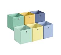 SONGMICS - Cubes de Rangement, Ensemble de 6, Boîtes de Rangement Pliables | Boîtes de rangement arc-en-ciel, boîte de rangement cube, inodore, pour chambre à coucher, salon, colorées