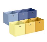 SONGMICS Cubes de rangement, lot de 6 boîtes de rangement pliables, inodores, 33 x 33 x 33 cm, adaptées pour l'unité de stockage Fit Cube, bacs de rangement arc-en-ciel, bacs en tissu colorés pour la