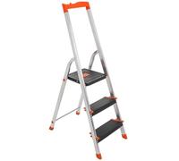 SONGMICS Echelle à 3 marches, échelle en aluminium, avec main courante, bac à outils, échelle pliante