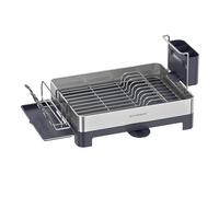 SONGMICS Égouttoir à Vaisselle, Support à Vaisselle en INOX avec Bec, Anti-Traces de Doigts pour Plan de Travail de Cuisine, 31,7 x 57,2 cm, Argent et Gris KCS030E01