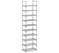 SONGMICS Étagère à Chaussures 10 Niveaux, pour 10-20 Paires, en Métal | Porte-chaussures, Gain de Place, 30 x 45 x 174 cm, pour Entrée, Salon, Dressing, Gris, Collection DEKY LSA025G02V1