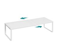 SONGMICS Étagère à Épices, Lot de 2, Extensible, Organisateur de Cuisine, Porte-épices, Cuisine, Petite Étagère, Métal, Plan de Travail, Organisateur de Table, Blanc Mat KCS402W01