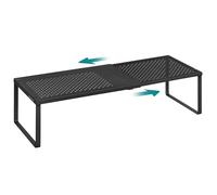 SONGMICS Étagère à Épices, Lot de 2, Extensible, Organisateur de Cuisine, Porte-épices, Cuisine, Petite Étagère, Métal, Plan de Travail, Organisateur de Table, Noir Mat KCS402B01