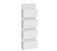 SONGMICS Étagère à Suspendre, 4 Pochettes, 33,5 x 12 x 100 cm | Organisateur, Penderie, à Suspendre à la Porte ou au Mur, Chambre, Bureau, Cuisine, Blanc Nuage, Collection TINA RDH004W01
