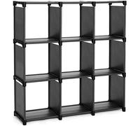 SONGMICS Étagère de Rangement à 3 Niveaux, 110 x 30 x 110 cm | Bibliothèque, Organiseur pour Salon, Chambre, Salle de Bain, avec Marteau, Noir D'Encre, Collection RYLAN LSN45BK