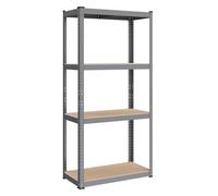 SONGMICS Lot de 2, Étagère de Rangement à 4 Niveaux, 40 x 80 x 160 cm, Capacité 520 kg, Planches Réglables, Style Industriel, pour Cuisine, Salon, Gris GLR044G02