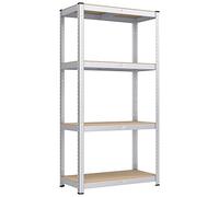 SONGMICS Lot de 2, Étagère de Rangement à 4 Niveaux, 40 x 80 x 160 cm, Capacité 520 kg, Planches Réglables, Style Industriel, pour Cuisine, Salon, Argent GLR044E02