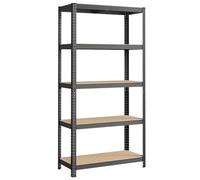 SONGMICS Lot de 2, Étagère de Rangement à 5 Niveaux, 40 x 90 x 180 cm, Capacité 875 kg, Planches Réglables, Style Industriel, pour Cuisine, Salon, Gris Tourterelle GLR040G02
