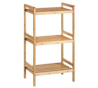 SONGMICS Étagère en Bambou à 3 Niveaux, Meuble de Rangement pour Salle de Bain, Bibliothèque, 45 x 31,5 x 80 cm, pour Salon, Chambre, Balcon, Couleur Boisée BCB073N01