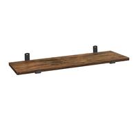 SONGMICS Étagère Murale, Étagère Flottante, Décorative, Style Moderne, pour Chambre, Salon, Salle à Manger, Cuisine, Charge Max. 10 kg, 20 x 60 x 7 cm, Marron Rustique et Noir d'encre LWS004KD01