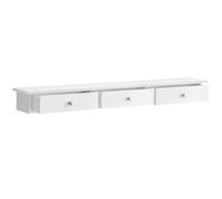 SONGMICS Étagère Murale Flottante avec 3 Tiroirs, 80 x 15 x 10 cm | Gain de Place, Style Moderne, Charge 15 kg, pour Couloir, Salon, Bureau, Blanc Nuage, Collection ISLAND LWS085W01