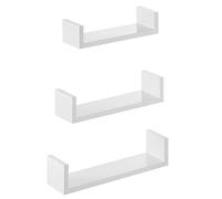 SONGMICS ÉtagÈre Murale Suspendue, Lot de 3, DÉcoration Salon, Longueur 30/35/40 cm, Tablette Flottante, CapacitÉ 10 kg, Salon, Bureau, Salle de Bain, Cuisine, Blanc Brillant LWS40WT
