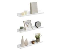 SONGMICS Étagère Murale Suspendue, Lot de 3, Longueur 60 cm | Tablette Flottante, pour Cadres Photo, Salon, Chambre, Salle de Bain, Cuisine, Blanc Nuage, CUSTOS LWS061W01
